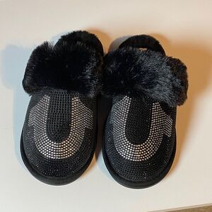 True Religion Black Fur Slippers. new